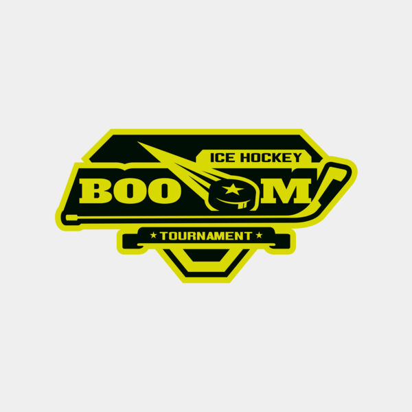 Boom Ice Hockey Tournament logo template Thumbnail